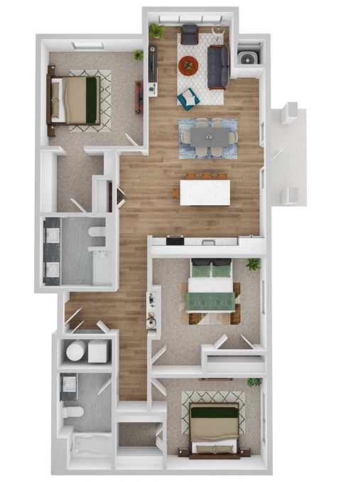 Woodland A floor plan image at Park 205, Illinois